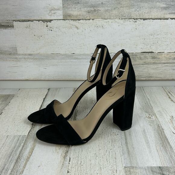 Sam Edelman Yaro Womens sz 9M black suede block heel sandals new - Picture 1 of 9